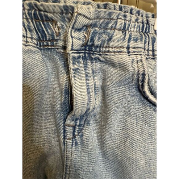 ZARA Girls Elastic Waist 2 Pocket Denim Paperbag Jean Shorts Light Blue Size 7 - Picture 3 of 6